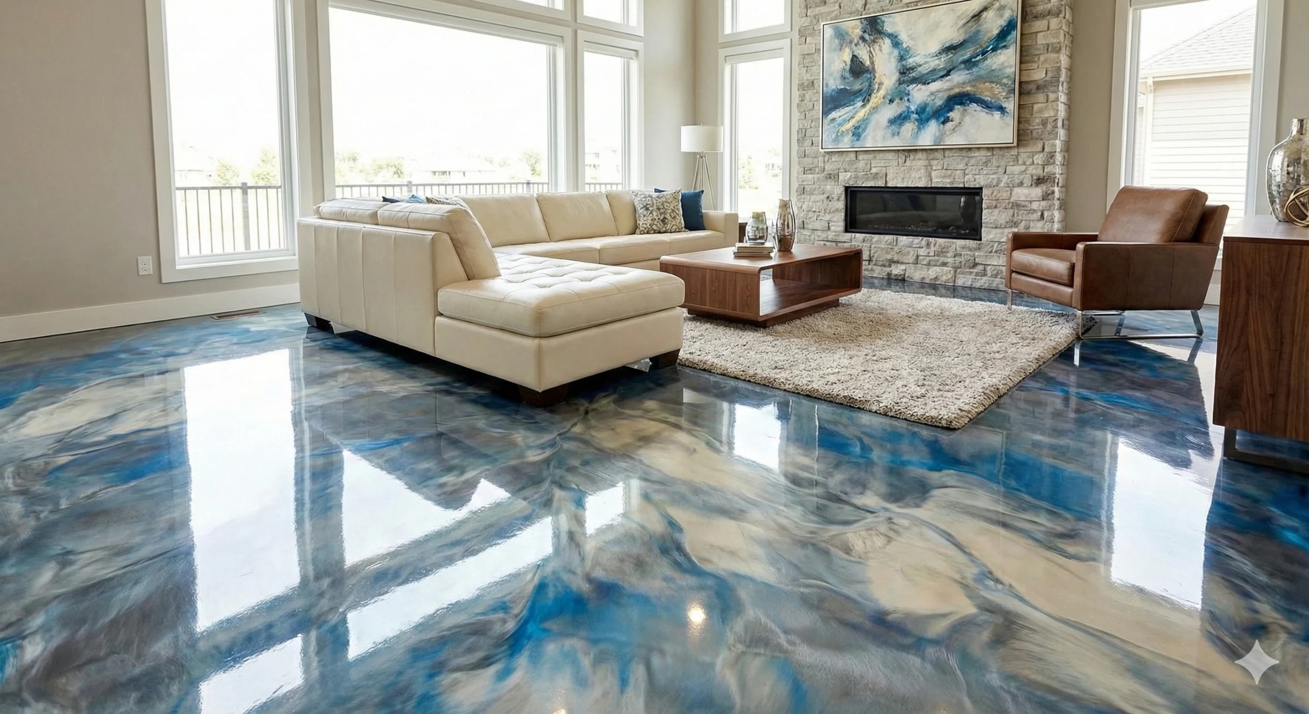 Metallic Epoxy Flooring showcasing durable high gloss finish for residential and commercial spaces