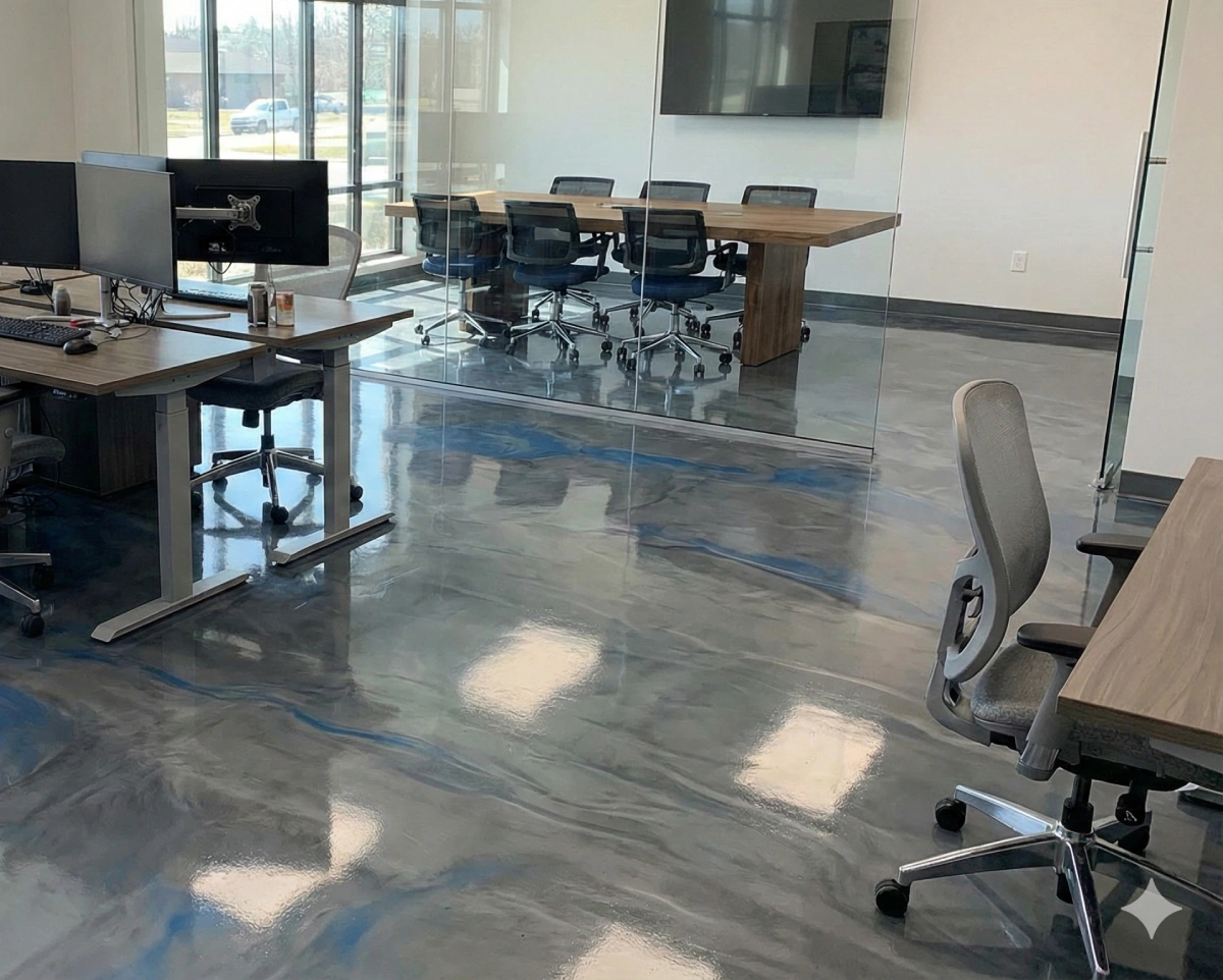 Metallic Epoxy Flooring showcasing durable high gloss finish for commercial spaces