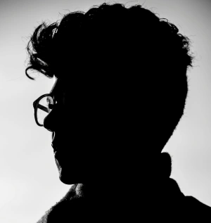 black and white portrait image of Chris D.