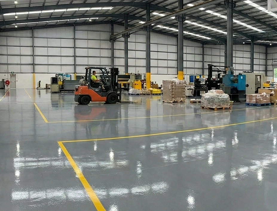 Commercial Epoxy Floor showcasing durable high gloss finish forindustrial and commercial spaces