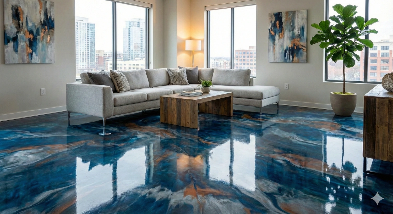 Epoxy Floor Coating showcasing durable high gloss finish for residential spaces