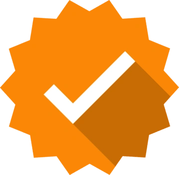 white check mark orange badge icon used in winston salem.